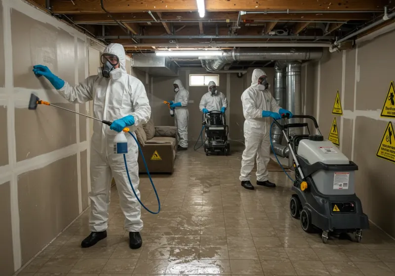Basement Moisture Removal and Structural Drying process in Albany County, WY